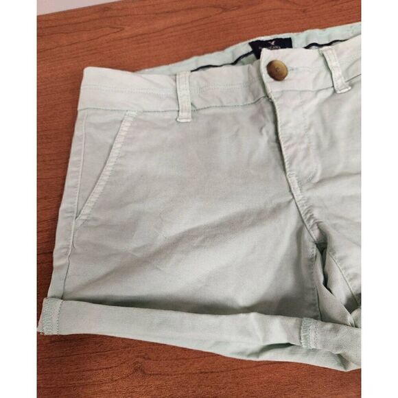 American Eagle Strech 4 mint green flat front shorts. Measures approx 30 waist, - Picture 3 of 7